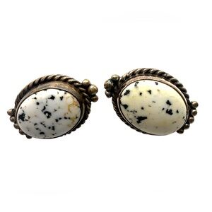 A. Martinez Sterling White Buffalo Stone Earrings – Southwestern Native American
